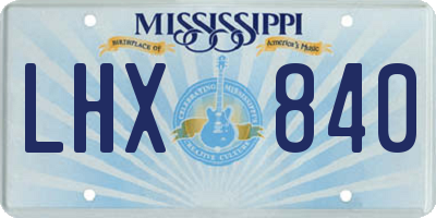 MS license plate LHX840