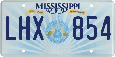 MS license plate LHX854