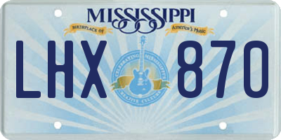 MS license plate LHX870