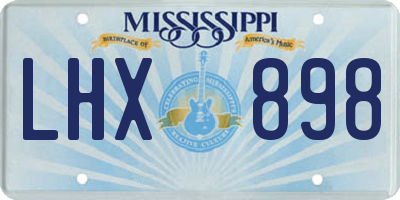 MS license plate LHX898