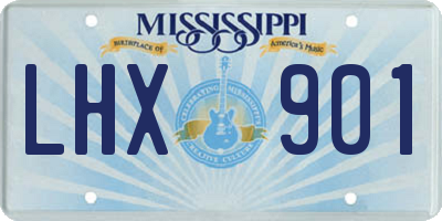 MS license plate LHX901