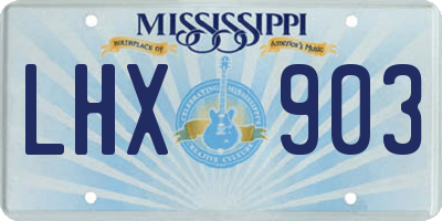 MS license plate LHX903