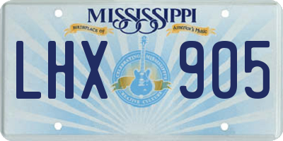 MS license plate LHX905