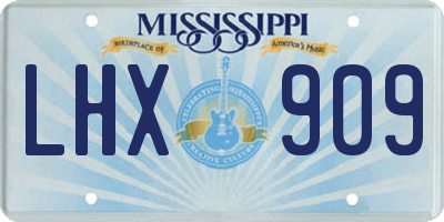 MS license plate LHX909