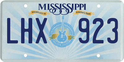 MS license plate LHX923