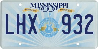 MS license plate LHX932