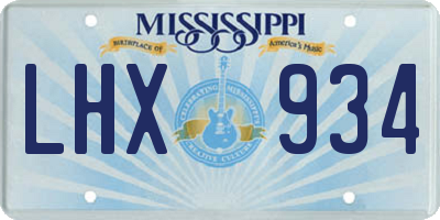 MS license plate LHX934