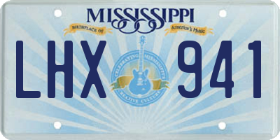 MS license plate LHX941