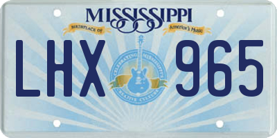 MS license plate LHX965