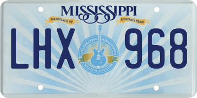 MS license plate LHX968