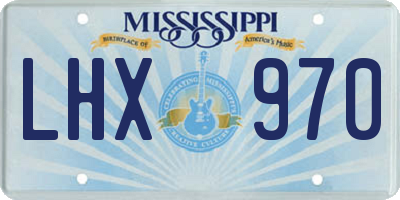 MS license plate LHX970