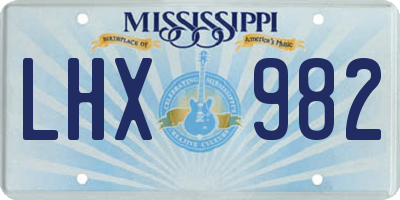 MS license plate LHX982
