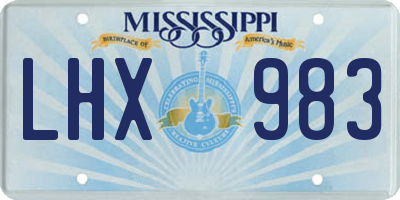 MS license plate LHX983