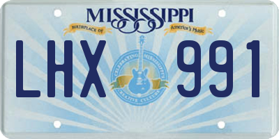 MS license plate LHX991