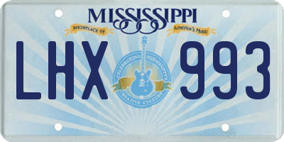 MS license plate LHX993