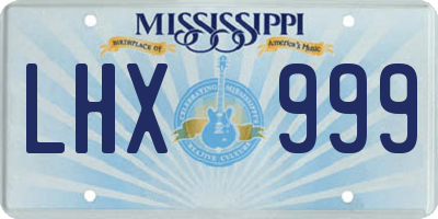 MS license plate LHX999