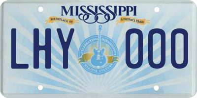 MS license plate LHY000