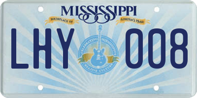MS license plate LHY008