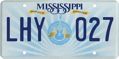 MS license plate LHY027