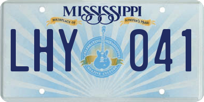 MS license plate LHY041