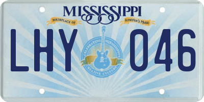 MS license plate LHY046
