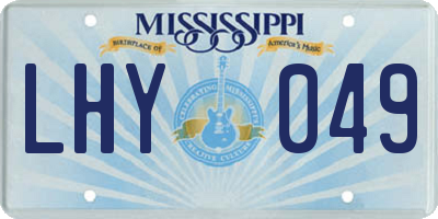 MS license plate LHY049