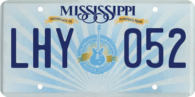 MS license plate LHY052