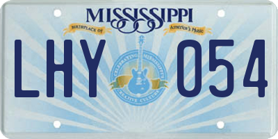 MS license plate LHY054