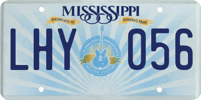 MS license plate LHY056