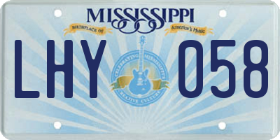 MS license plate LHY058