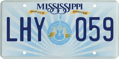 MS license plate LHY059