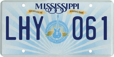MS license plate LHY061