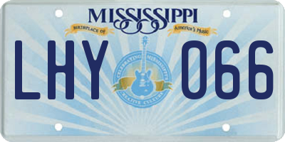 MS license plate LHY066