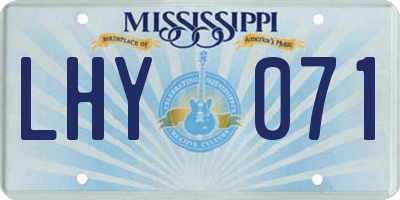 MS license plate LHY071