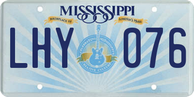 MS license plate LHY076