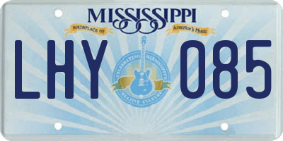 MS license plate LHY085