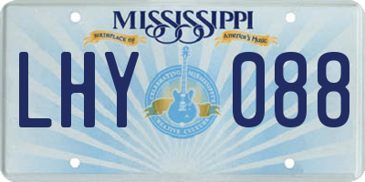 MS license plate LHY088