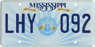 MS license plate LHY092