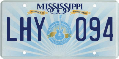 MS license plate LHY094
