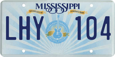 MS license plate LHY104