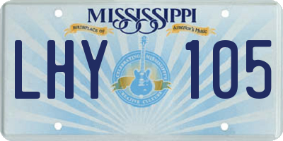 MS license plate LHY105