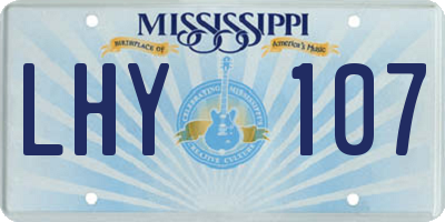 MS license plate LHY107