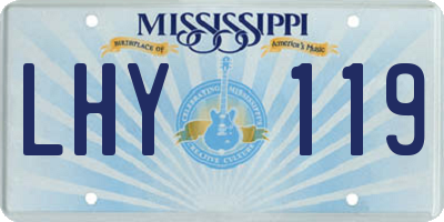 MS license plate LHY119