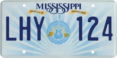 MS license plate LHY124