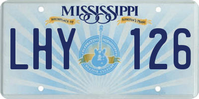 MS license plate LHY126