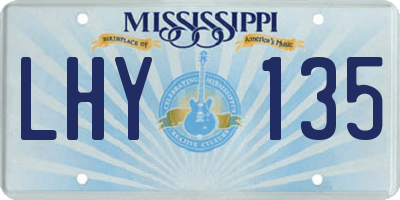 MS license plate LHY135