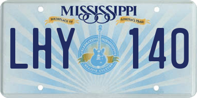 MS license plate LHY140