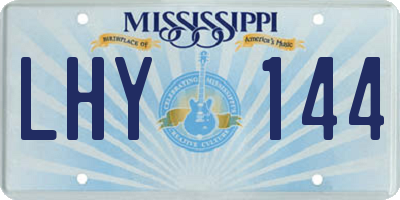 MS license plate LHY144