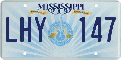 MS license plate LHY147