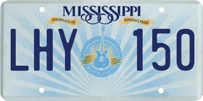 MS license plate LHY150